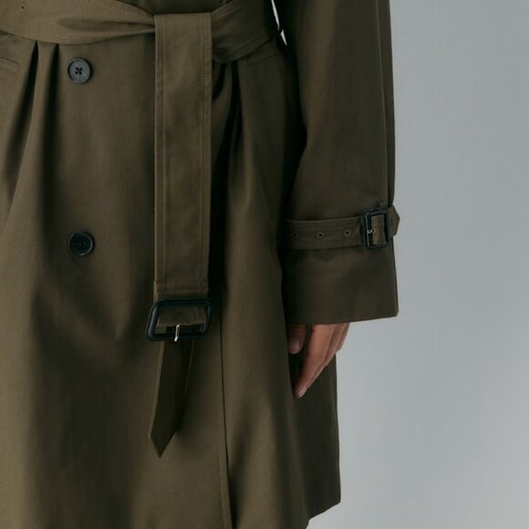 NWT Aritzia New The Finch Mid Trench Coat - City Twill Olive L - Picture 6 of 12